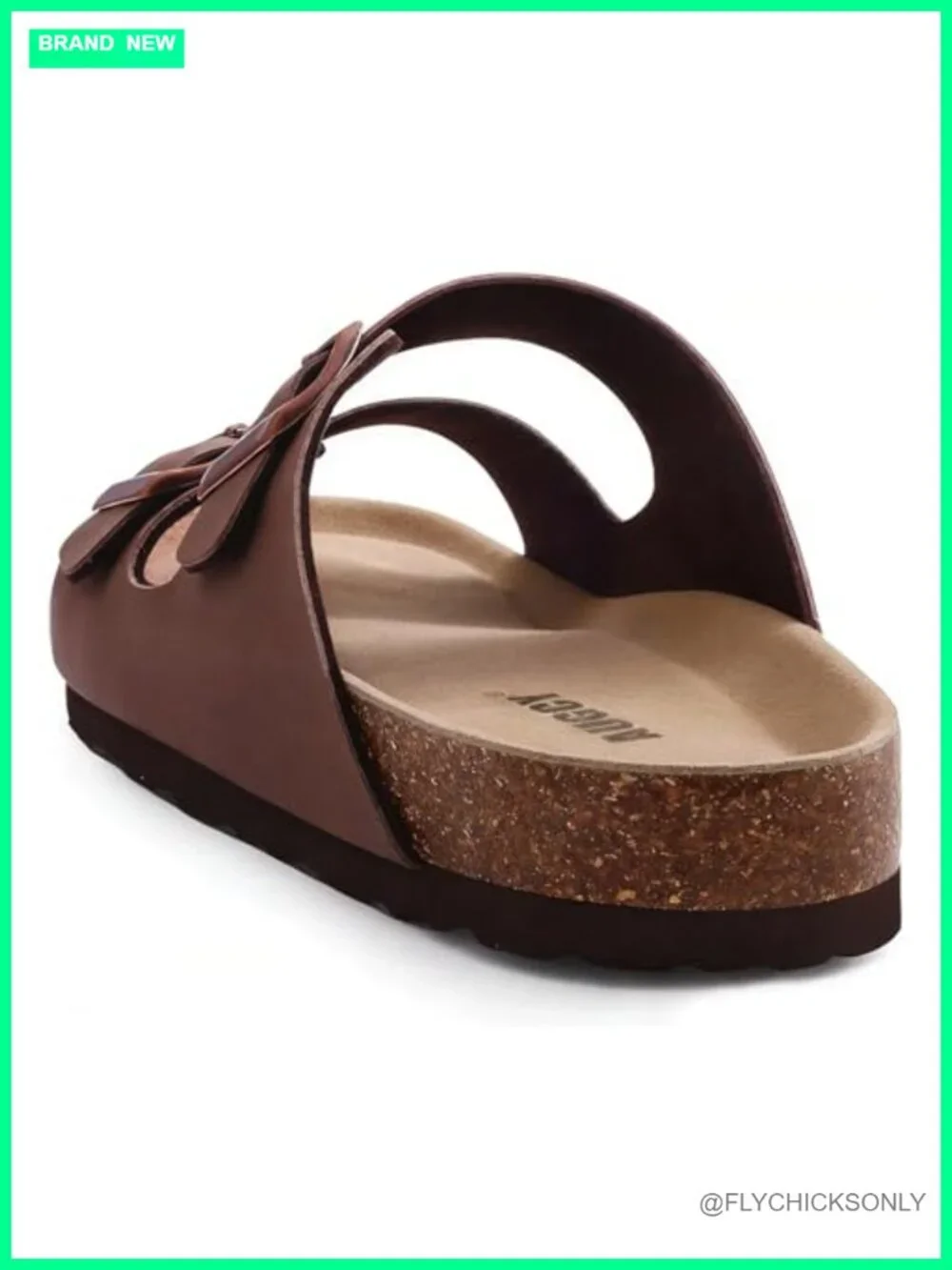 Cork Footbed Slide Sandals with Arch Support Adjustable Buckle